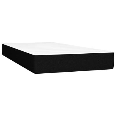 vidaXL Κρεβάτι Boxspring με Στρώμα & LED Μαύρο 120x190 εκ. Υφασμάτινο