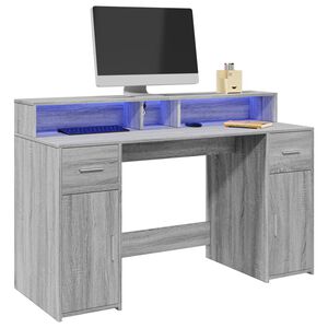 vidaXL &Gamma;&rho;&alpha;&phi;&epsilon;ί&omicron; &mu;&epsilon; LED &Gamma;&kappa;&rho;&iota; Sonoma 140x55x91 &epsilon;&kappa;. &Epsilon;&pi;&epsilon;&xi;&epsilon;&rho;&gamma;. &Xi;ύ&lambda;&omicron;