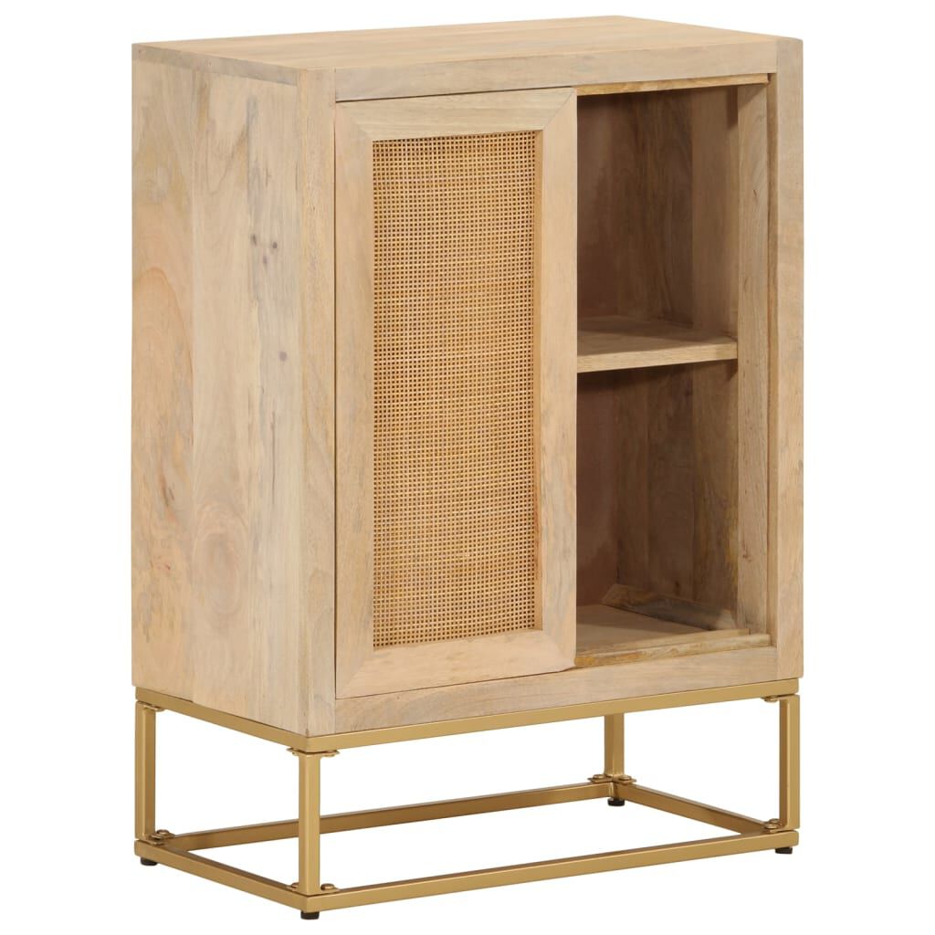 vidaXL Ντουλάπι 55 x 30 x 76 εκ. από Μασίφ Ξύλο Μάνγκο και Σίδηρο