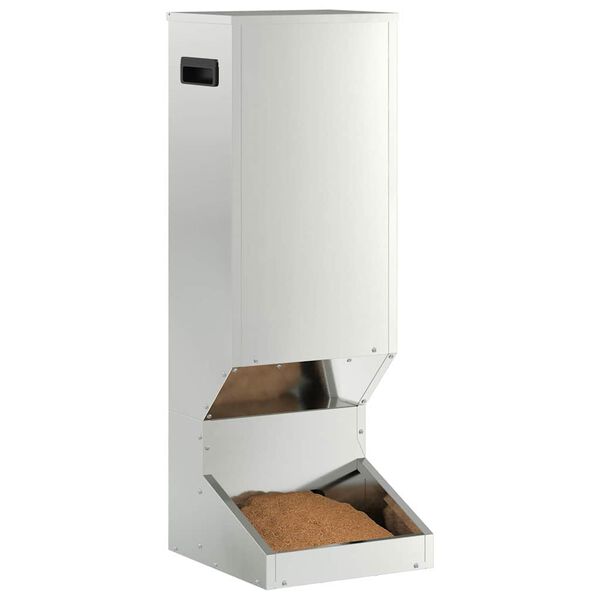 vidaXL Ταΐστρα ελαφιών Ασημί 28 x 30 x 80 εκ. Επικαλυμμένος Χάλυβας