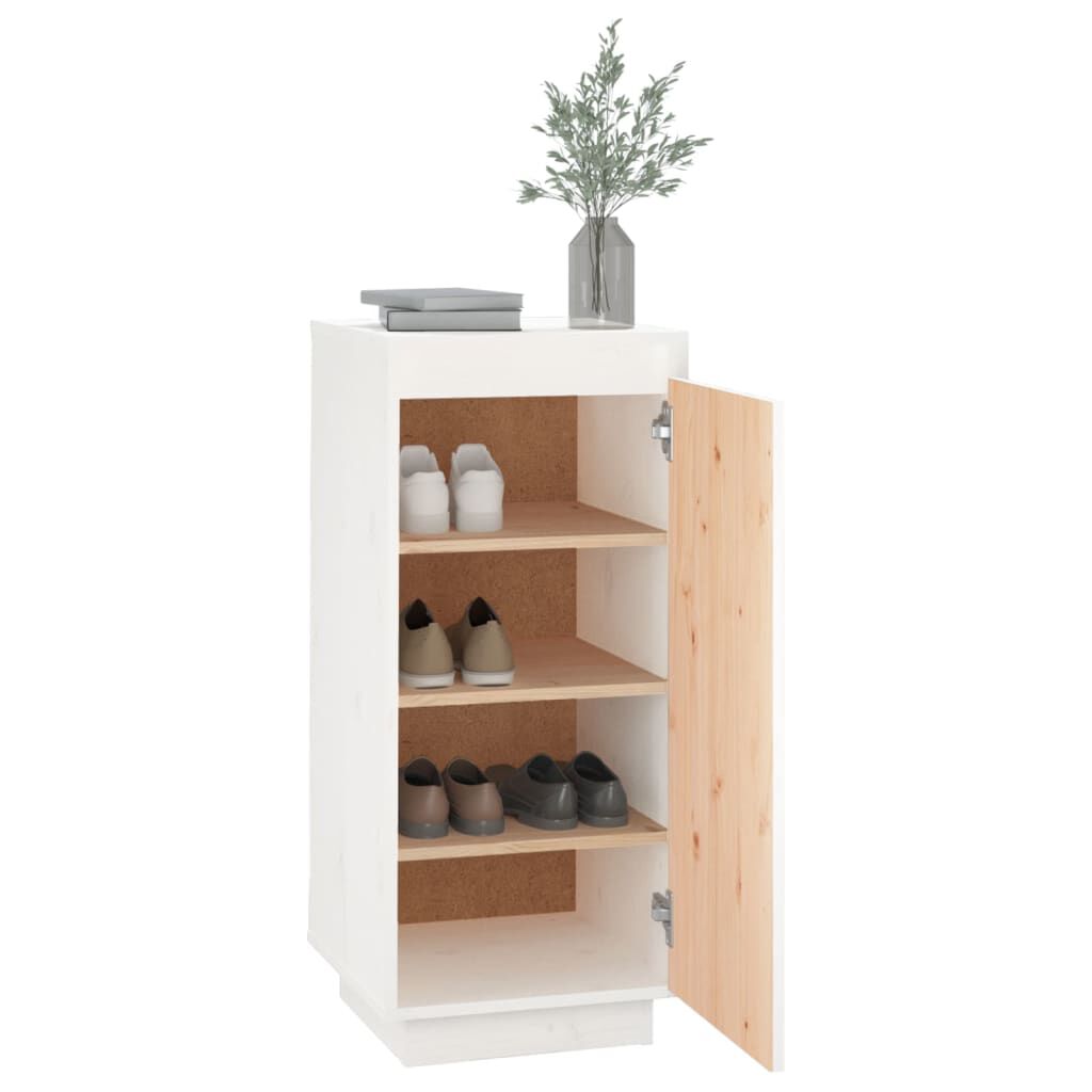 vidaXL Παπουτσοθήκη Λευκή 35 x 35 x 80 εκ. από Μασίφ Ξύλο Πεύκου