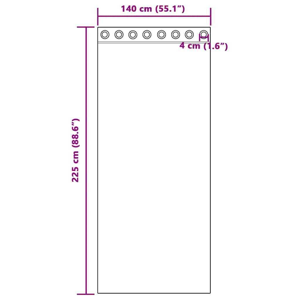 vidaXL Κουρτίνες Voile με ροδέλες 2 τεμάχια Μαύρο 140x225 εκ.
