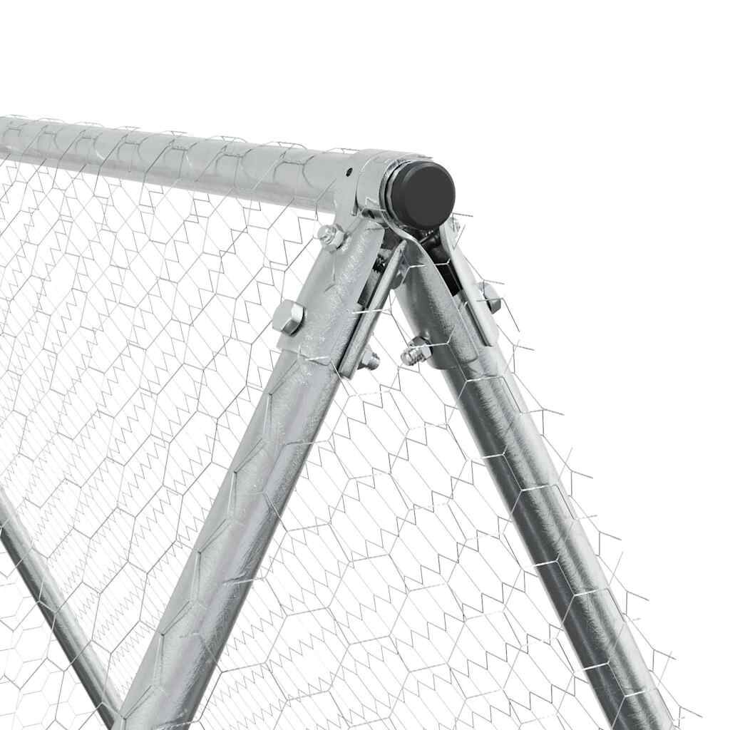 vidaXL Κοτέτσι - Κλουβί Ασημί 100x100x190 εκ. από Γαλβανισμένο Χάλυβα