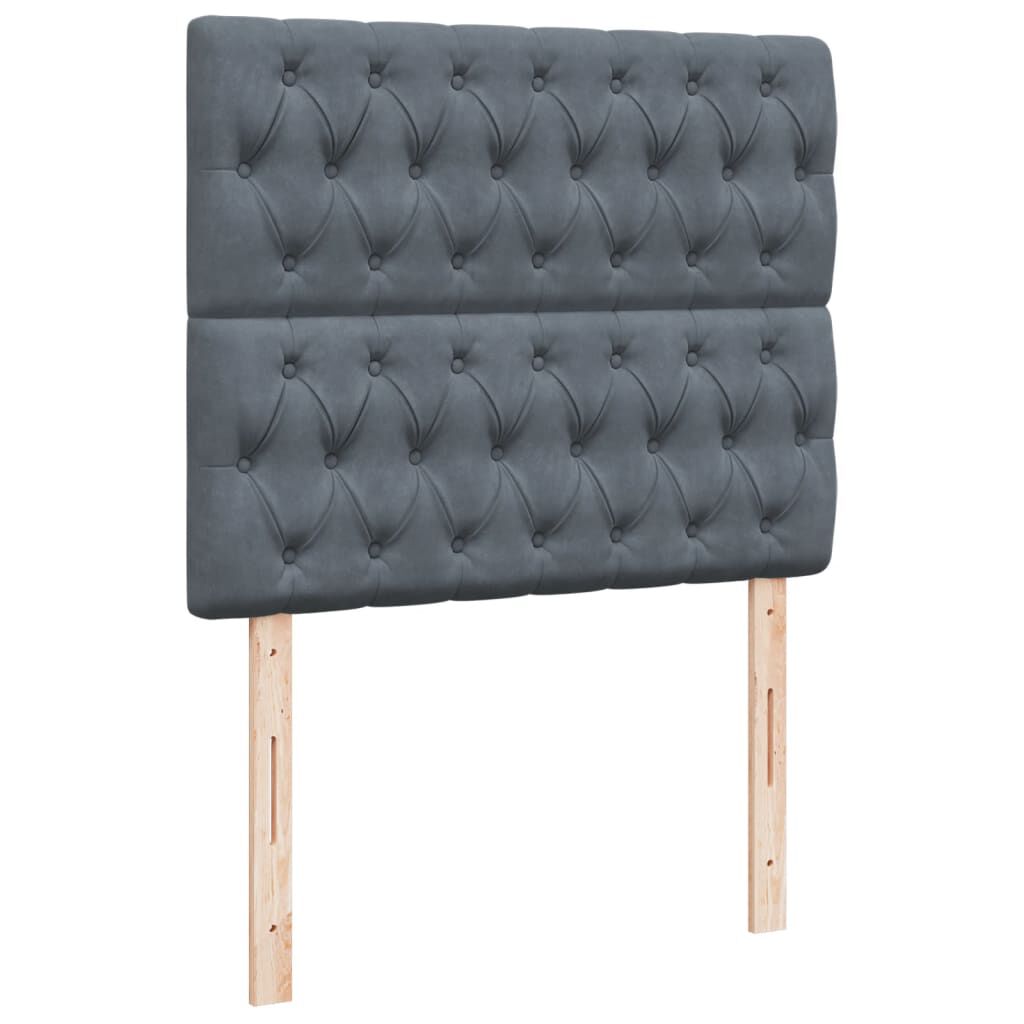 vidaXL Κρεβάτι Boxspring με Στρώμα Σκούρο Γκρι 120x190 εκ. Βελούδινο