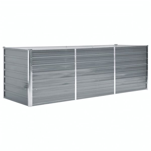 vidaXL Ζαρντινιέρα Υπερυψωμένη Γκρι 240x80x77 εκ. Γαλβανισμ. Χάλυβας