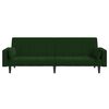 vidaXL Καναπές Κρεβάτι Διθέσιος Σκ. Πράσινο Βελούδινος & 2 Μαξιλάρια