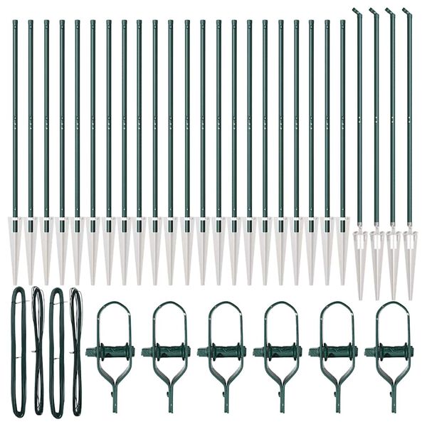 vidaXL Στύλος Περιφράξεων Άλλο 26 pcs Γκρι 3,2 x 3,2 x 140 εκ Ατσάλι