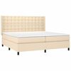 vidaXL &Kappa;&rho;&epsilon;&beta;ά&tau;&iota; Boxspring &mu;&epsilon; &Sigma;&tau;&rho;ώ&mu;&alpha; & LED &Kappa;&rho;&epsilon;&mu; 200x200 &epsilon;&kappa;. &Upsilon;&phi;&alpha;&sigma;&mu;ά&tau;&iota;&nu;&omicron;