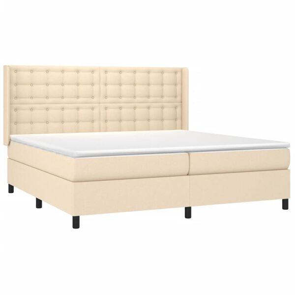vidaXL &Kappa;&rho;&epsilon;&beta;ά&tau;&iota; Boxspring &mu;&epsilon; &Sigma;&tau;&rho;ώ&mu;&alpha; & LED &Kappa;&rho;&epsilon;&mu; 200x200 &epsilon;&kappa;. &Upsilon;&phi;&alpha;&sigma;&mu;ά&tau;&iota;&nu;&omicron;