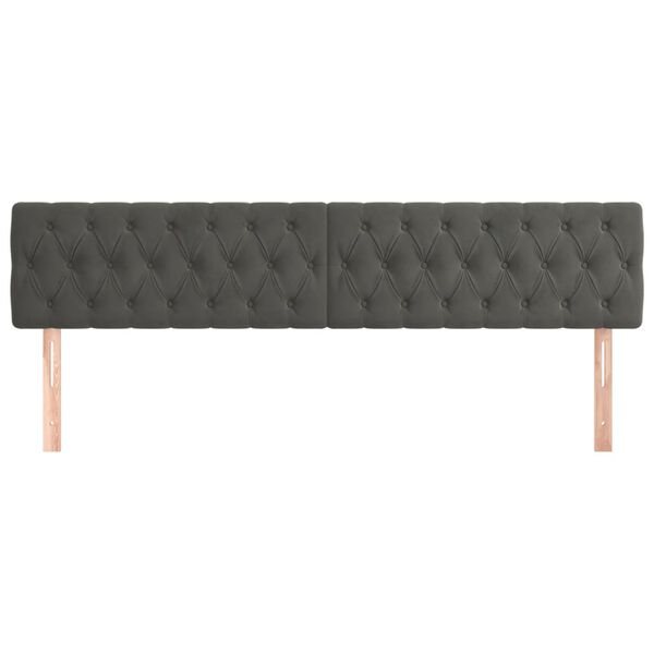 vidaXL Κεφαλάρια Κρεβατιού 2 τεμ. Σκ. Γκρι 90x7x78/88 εκ. Βελούδινο