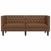 vidaXL Καναπές Chesterfield 2-θέσιος Καφέ δέρμα από Συνθετικό Δέρμα