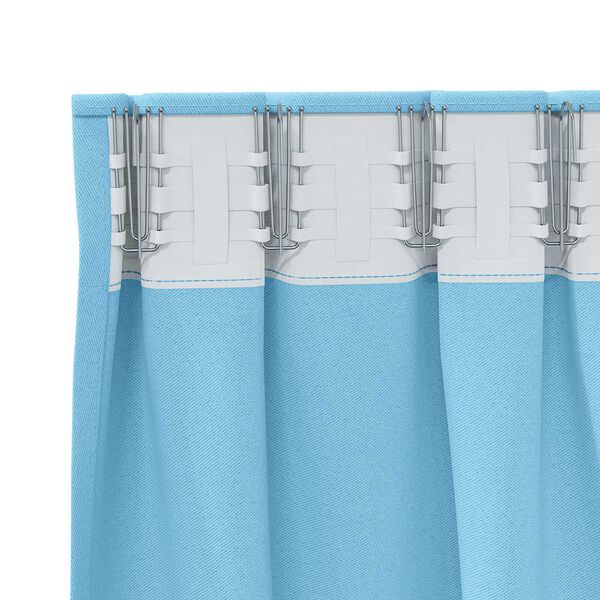 vidaXL Κουρτίνες με κουρτίνες 2 pcs Γαλάζιο 140 x 140 cm Πολυεστέρας
