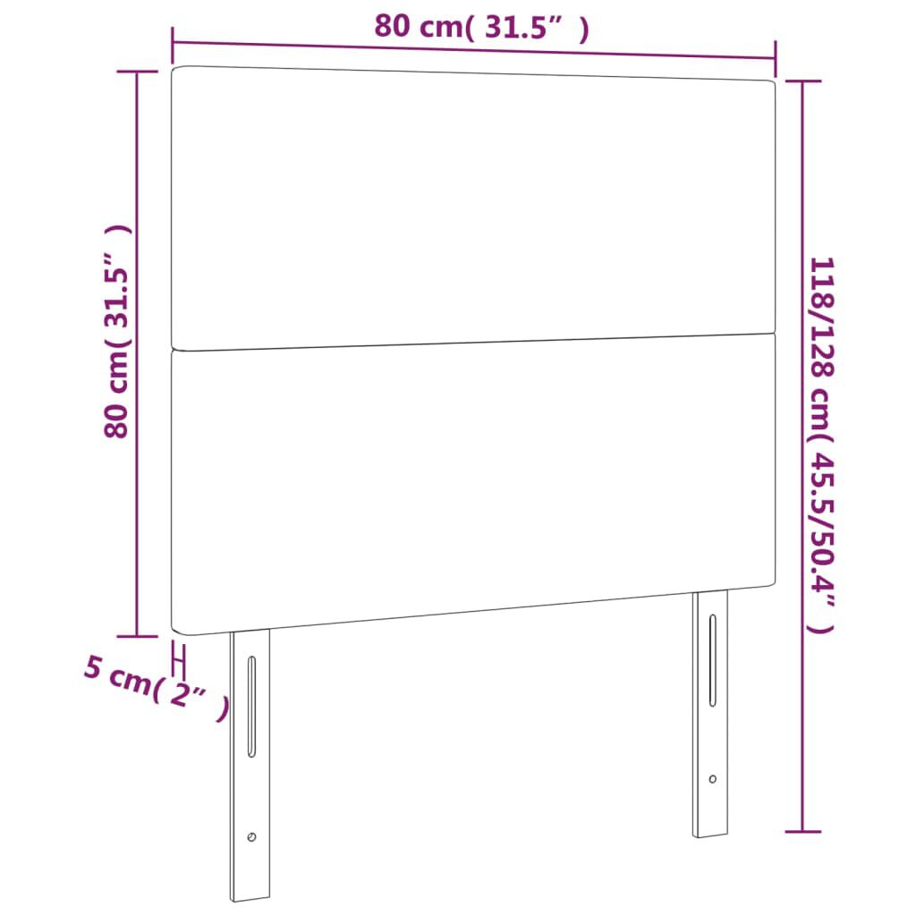 vidaXL Κεφαλάρι Κρεβατιού LED Λευκό 80x5x118/128 εκ
