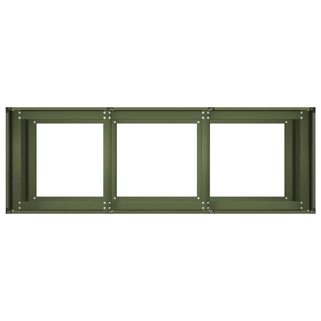 vidaXL Ζαρντινιέρα Λαδί 120x40x80 εκ. από Χάλυβα Ψυχρής Έλασης