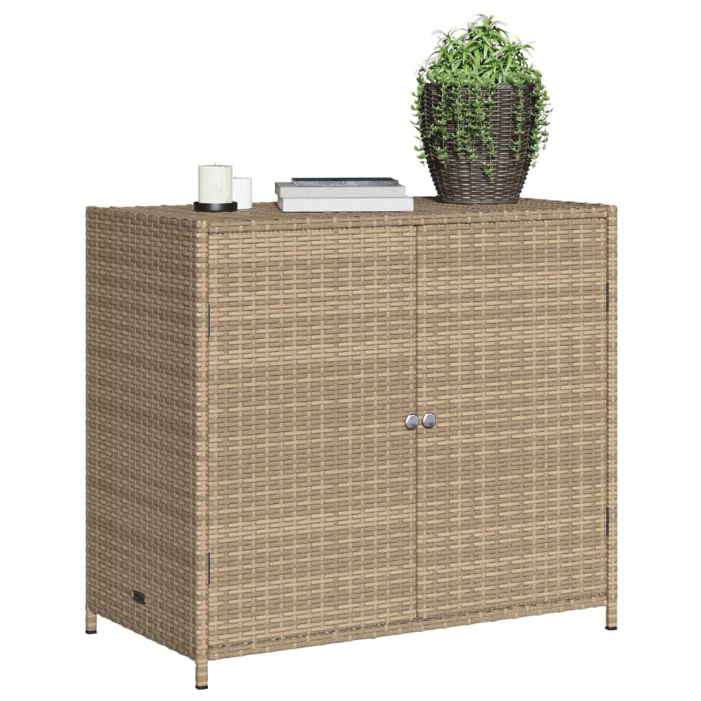 vidaXL Ντουλάπι Αποθήκευσης Κήπου Beige 83x45x76 εκ. Συνθετικό Ρατάν