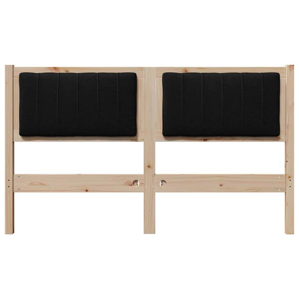 vidaXL Ταπετσαρισμένο κεφαλάρι Καφέ 140 cm Στερεά ξυλεία πεύκου