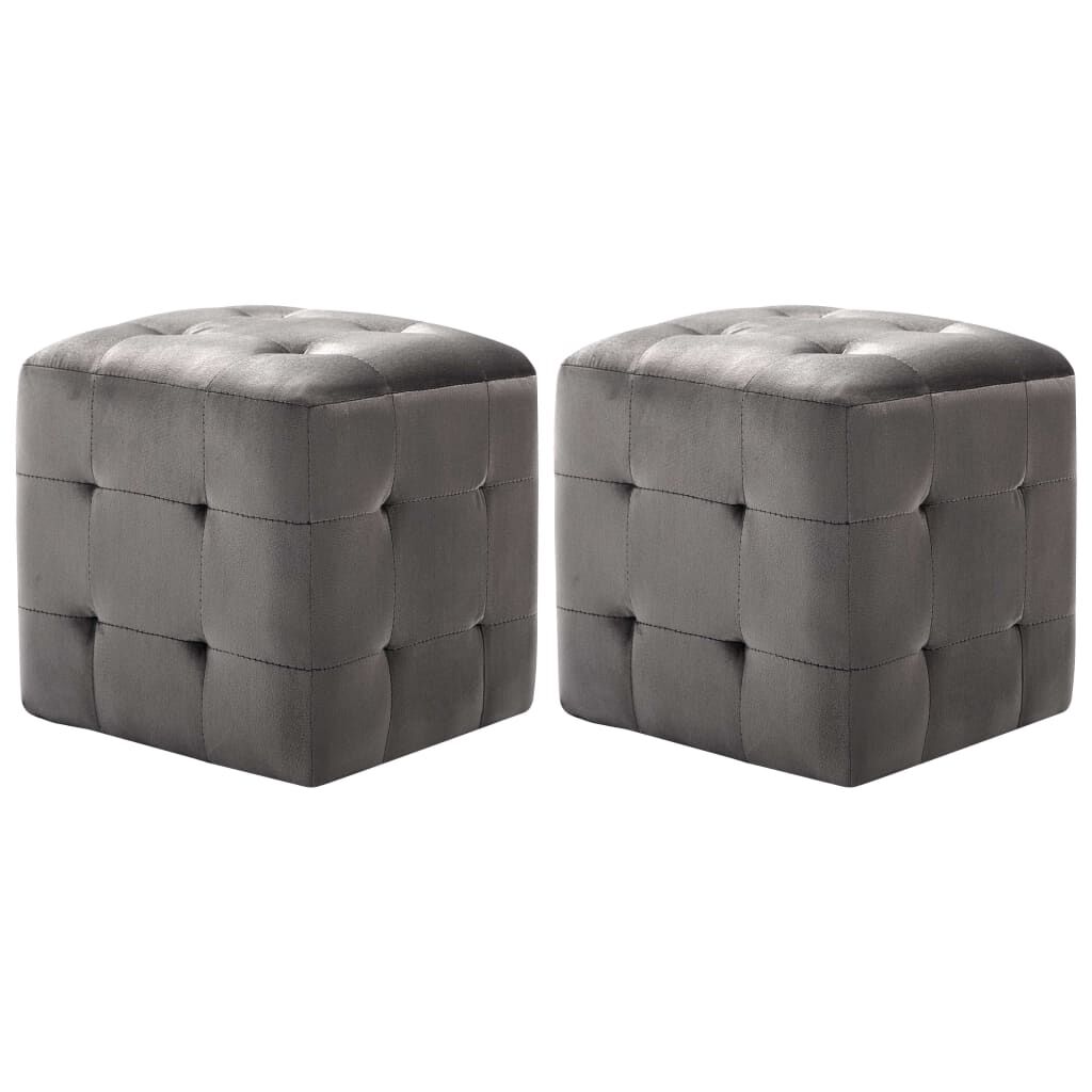 vidaXL Κομοδίνα/Σκαμπό 2 τεμ. Γκρι 30x30x30 εκ. από Βελούδινο Ύφασμα