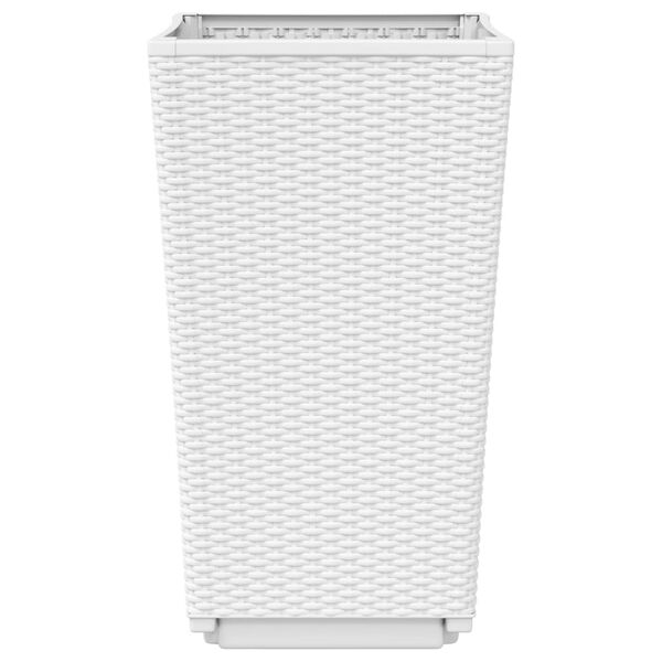 vidaXL Ζαρντινιέρες Κήπου 2 τεμ. Λευκό 32,5x32,5x57 εκ. Πολυπροπυλένιο