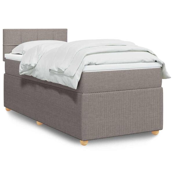 vidaXL &Kappa;&rho;&epsilon;&beta;ά&tau;&iota; Boxspring &mu;&epsilon; &Sigma;&tau;&rho;ώ&mu;&alpha; Taupe 90x190 &epsilon;&kappa;.&Upsilon;&phi;&alpha;&sigma;&mu;ά&tau;&iota;&nu;&omicron;