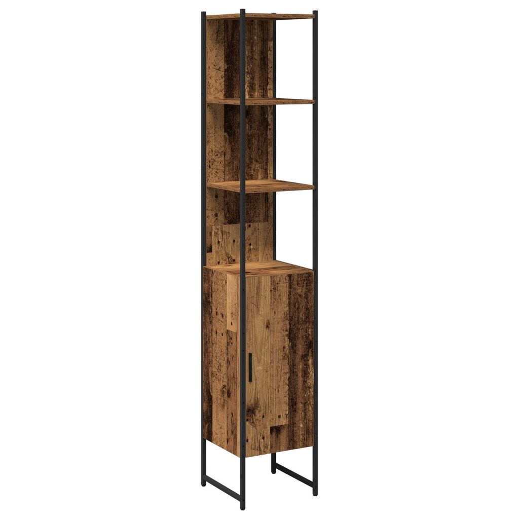 vidaXL Σετ Επίπλων Μπάνιου 3 pcs Παλαιό ξύλο 33 x 33 x 185.5 εκ