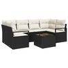 vidaXL Σετ Καναπέ Κήπου 7 pcs Μαύρο και Κρέμα 55 x 55 x 37 εκ