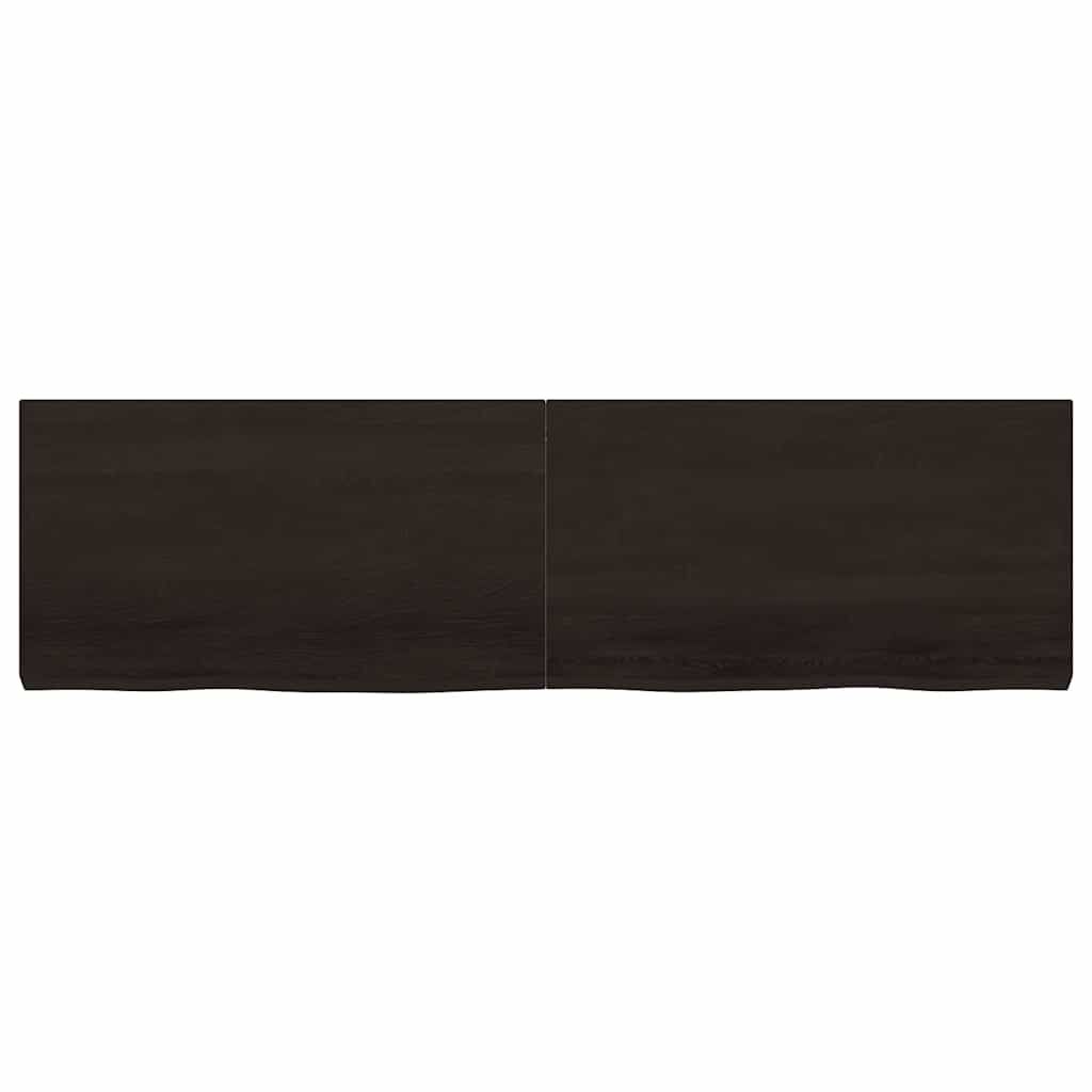 vidaXL Ράφι Τοίχου Σκούρο Καφέ 180x50x(2-6) εκ. Επεξ. Μασίφ Ξύλο Δρυός