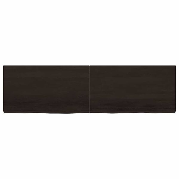 vidaXL Ράφι Τοίχου Σκούρο Καφέ 180x50x(2-6) εκ. Επεξ. Μασίφ Ξύλο Δρυός