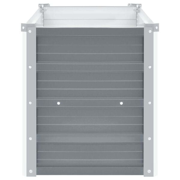 vidaXL Ζαρντινιέρα Υπερυψωμένη Γκρι 100x40x45 εκ. Γαλβανισμ. Χάλυβας