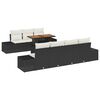 vidaXL Σέτ φαγητού για κήπο 8 pcs Μαύρο και Κρέμα 100 x 55 x 73 εκ