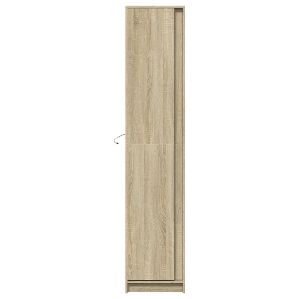 vidaXL Ντουλάπι με LED Δρυς 41,5x32,5x200 εκ. από Επεξεργασμένο Ξύλο