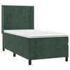 vidaXL Κρεβάτι Boxspring με Στρώμα & LED Σκ. Πράσινο 100x200εκ Βελούδο