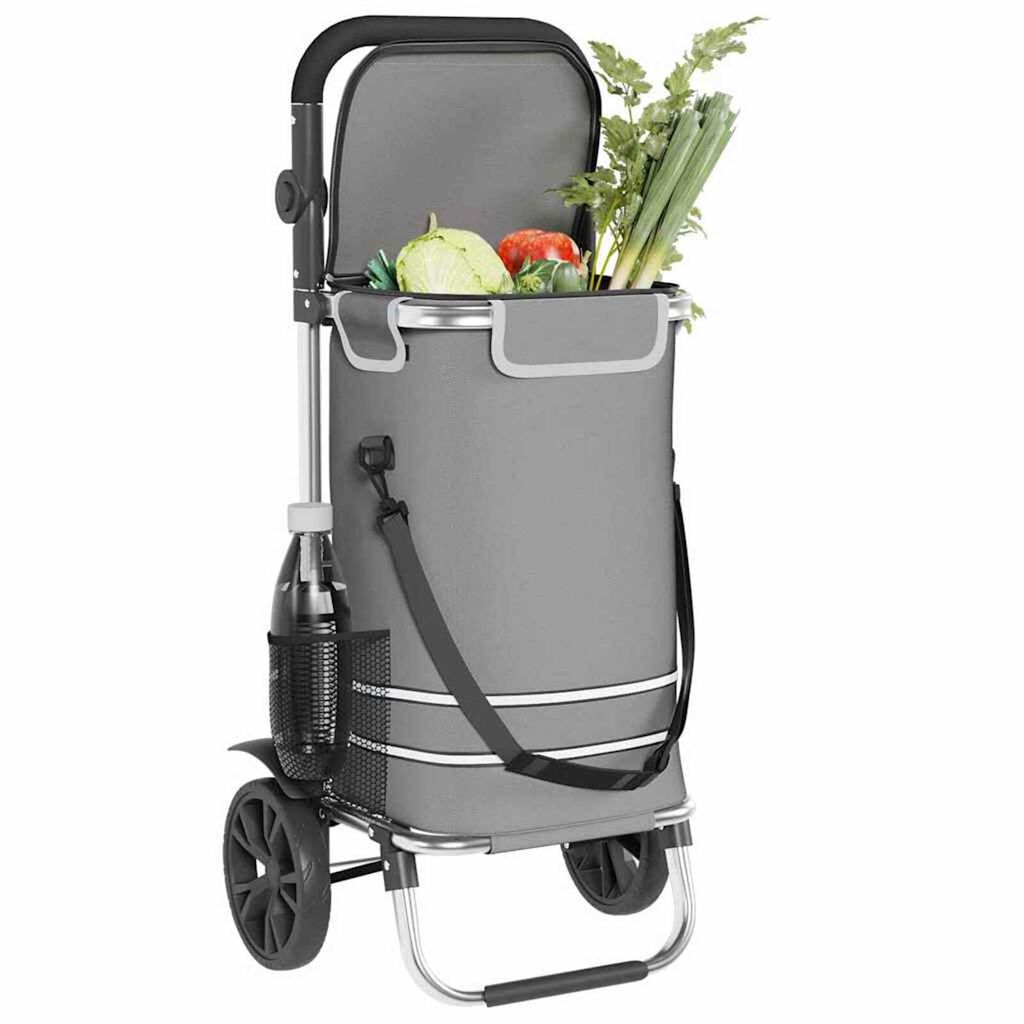 vidaXL Καρότσι Αγορών Γκρι 36.5 x 46.5 x 100.5 εκ Ύφασμα Oxford