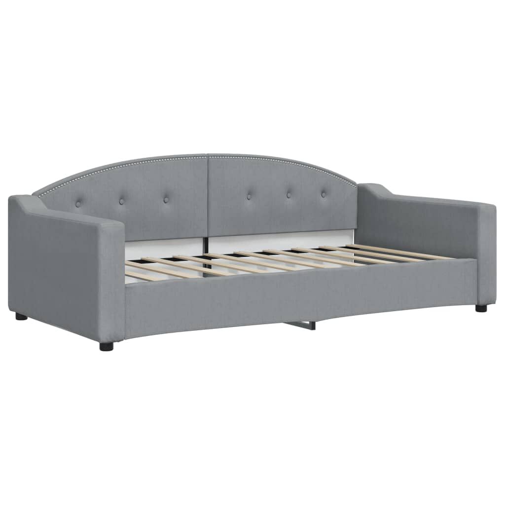 vidaXL Καναπές Κρεβάτι Ανοιχτό Γκρι 90 x 190 εκ. Υφασμάτινος