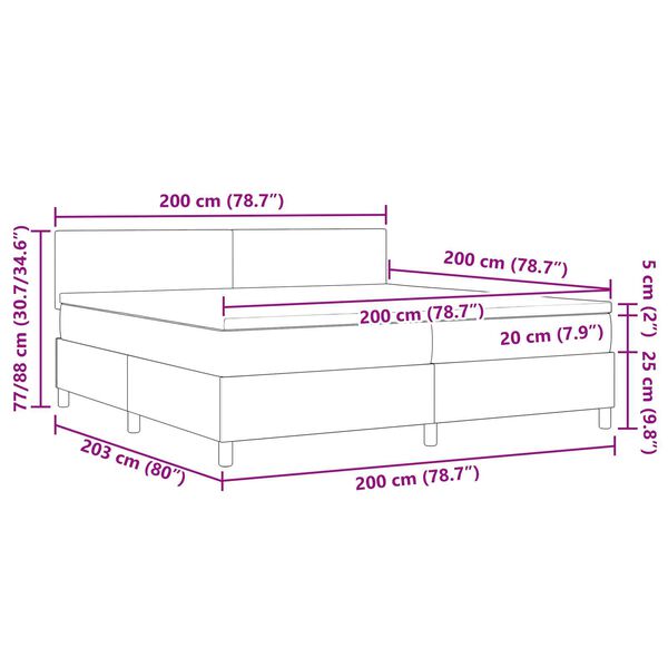 vidaXL Κρεβάτι με Βάση Στρώματος & LED Ανοιχτό Γκρι 200x200 εκ. Βελούδο