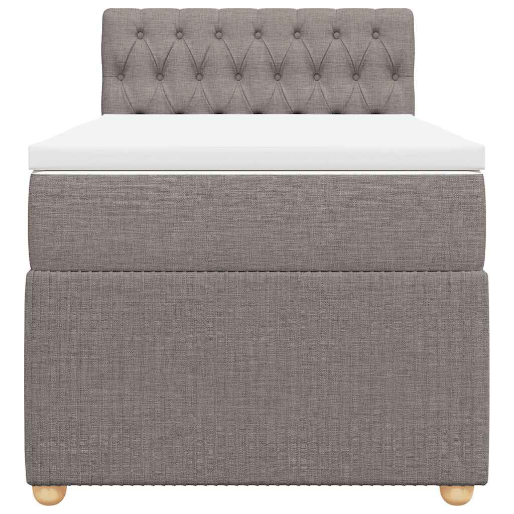 vidaXL Κρεβάτι Boxspring με Στρώμα Taupe 80x200 εκ. Υφασμάτινο