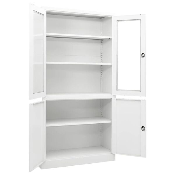 vidaXL Ντουλάπα Γραφείου 90 x 40 x 180 εκ. Λευκή Ατσάλινη