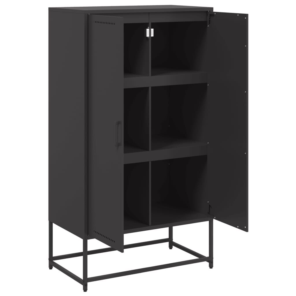 vidaXL Ντουλάπι Μαύρο 68,5x38,5x123,5 εκ. από Ατσάλι