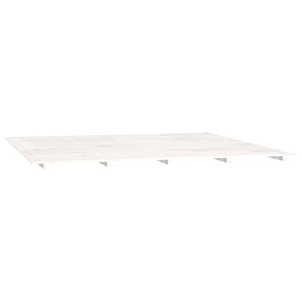 vidaXL Πλαίσιο Κρεβατιού Λευκό 180 x 200 εκ. από Μασίφ Ξύλο Πεύκου