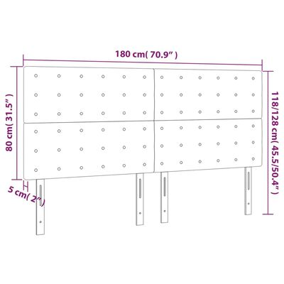 vidaXL Κεφαλάρια Κρεβατιού 4 τεμ. Μαύρο 90x5x78/88 εκ. Βελούδινο