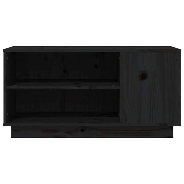 vidaXL Έπιπλο Τηλεόρασης Μαύρο 80x35x40,5 εκ. από Μασίφ Ξύλο Πεύκου