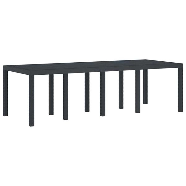 vidaXL Σέτ φαγητού για κήπο 11 pcs Ανθρακί Rattan Polt