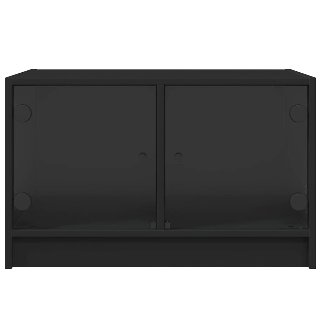 vidaXL Τραπεζάκι Σαλονιού Μαύρο 68x50x42 εκ. με Γυάλινες Πόρτες
