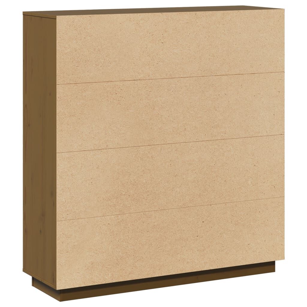 vidaXL Ντουλάπι Ψηλό Μελί 110,5x35x117 εκ. από Μασίφ Ξύλο Πεύκου