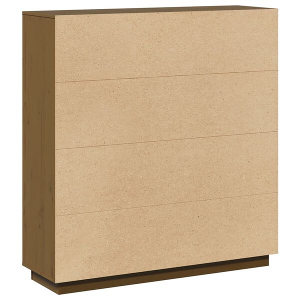 vidaXL Ντουλάπι Ψηλό Μελί 110,5x35x117 εκ. από Μασίφ Ξύλο Πεύκου