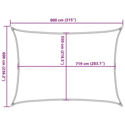 vidaXL Πανί Σκίασης Taupe 6x8 μ. από HDPE 160 γρ./μ²