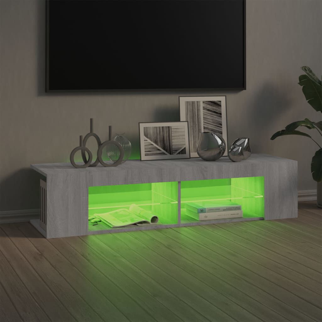 vidaXL Έπιπλο Τηλεόρασης με LED Γκρι Sonoma 135x39x30 εκ.
