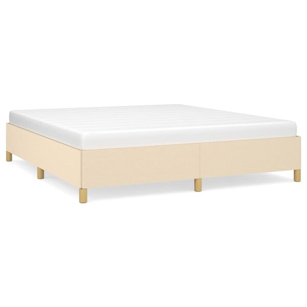 vidaXL Σκελετός Κρεβατιού με Ελατήρια Κρεμ 180x200 εκ. Υφασμάτινο