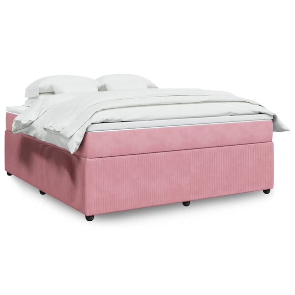 vidaXL &Kappa;&rho;&epsilon;&beta;ά&tau;&iota; Boxspring &mu;&epsilon; &Sigma;&tau;&rho;ώ&mu;&alpha; &Rho;&omicron;&zeta; 180x200 &epsilon;&kappa;. &Beta;&epsilon;&lambda;&omicron;ύ&delta;&iota;&nu;&omicron;