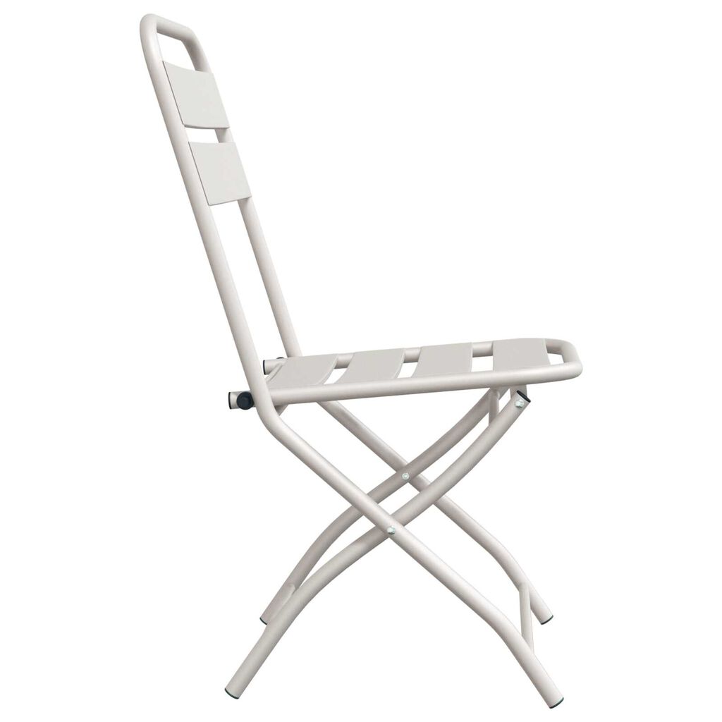 vidaXL Πτυσσόμενες Καρέκλες Κήπου 2 τμχ Μπεζ 42x52x82 εκ Χάλυβας με Επίστρωση Πούδρας