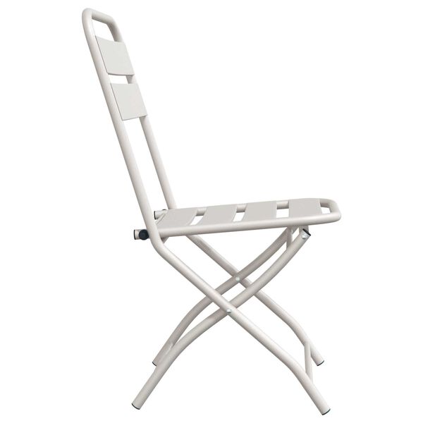 vidaXL Πτυσσόμενη Καρέκλα Κήπου 2 pcs Μπεζ 55 x 56.5 x 91εκ Ατσάλι